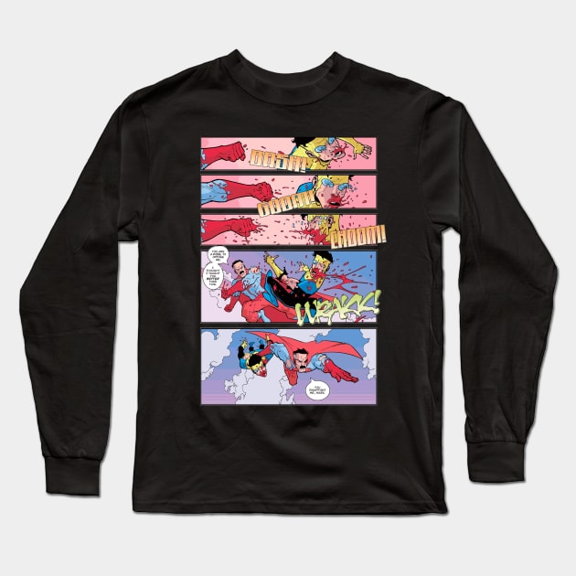 omni man vs invincible Long Sleeve T-Shirt by super villain